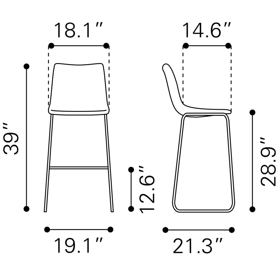 Smart Barstool (Set of 2) Vintage Espresso