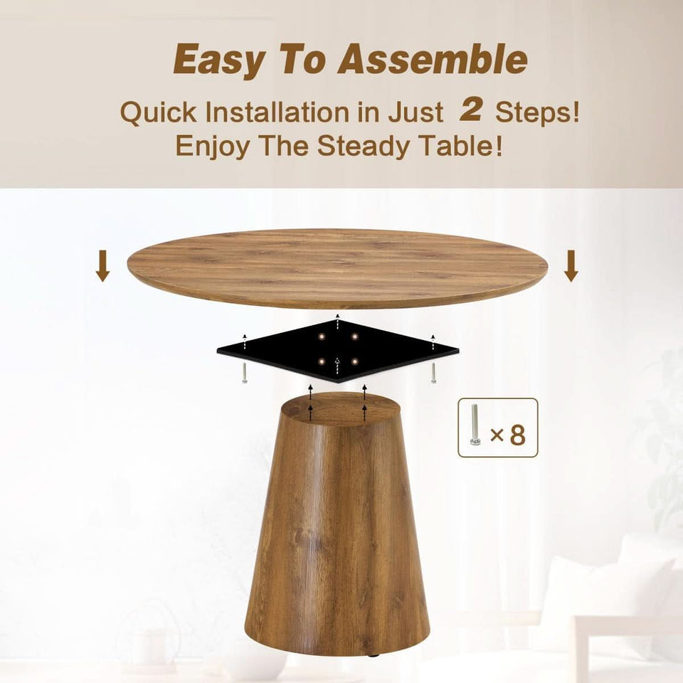 Luxurious Round Space Saving Dining Table Set For Four