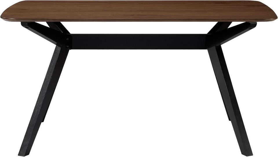 Arley Modern Dining Table For 4 Walnut Brown Solid Wood