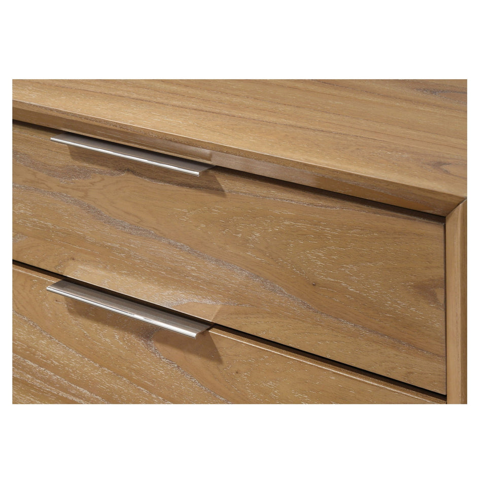 1 Piece 2 Drawer Nightstand - Natural Wood