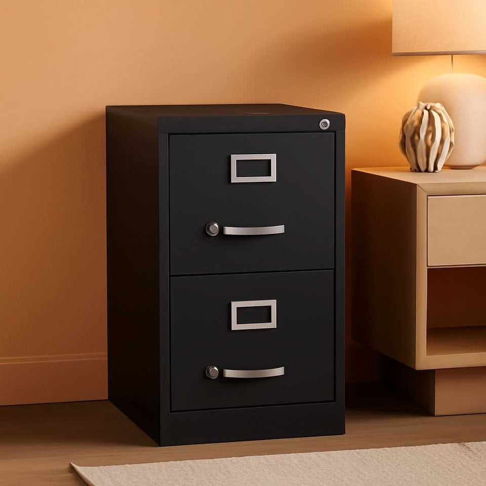 28.38 Inch Vertical Filing Cabinet Lockable Metal For Home Office Use Pre Assembled Letter Size Compatible