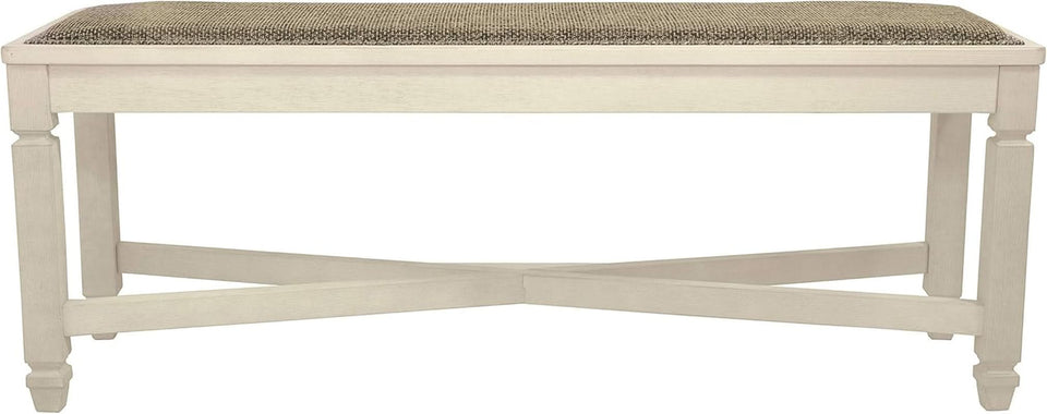 Bolanburg Upholstered Dining Bench Antique White Finish