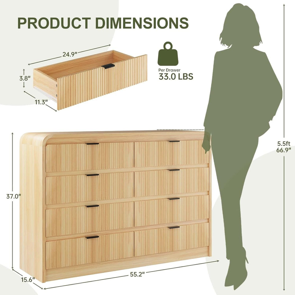 8 foot long dresser Custom 8 Drawer Double Dresser