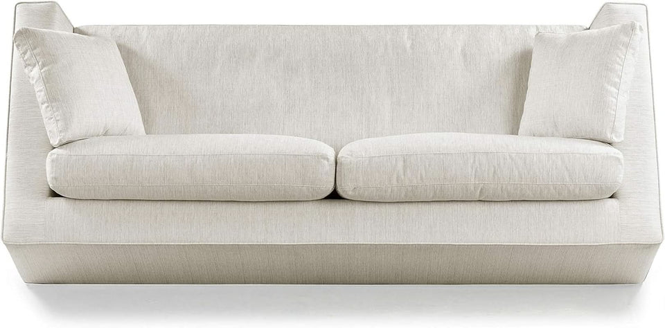 Capri Fabric Sofa Bright Ash Down Pillows Modern Living