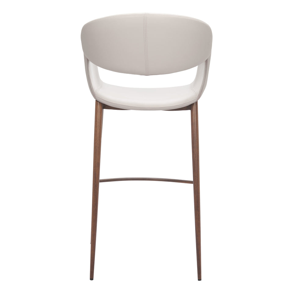 Limay Barstool Beige & Walnut