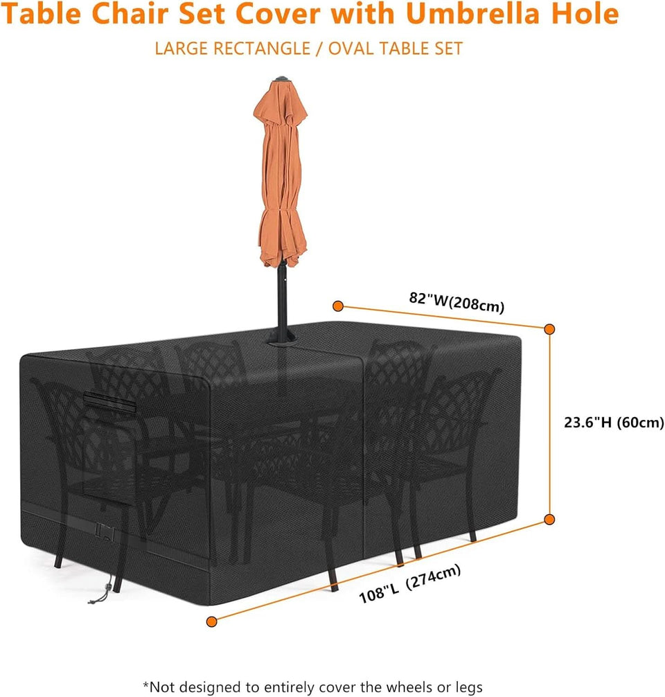 Rectangle Patio Table Cover 108 Inch Long Waterproof