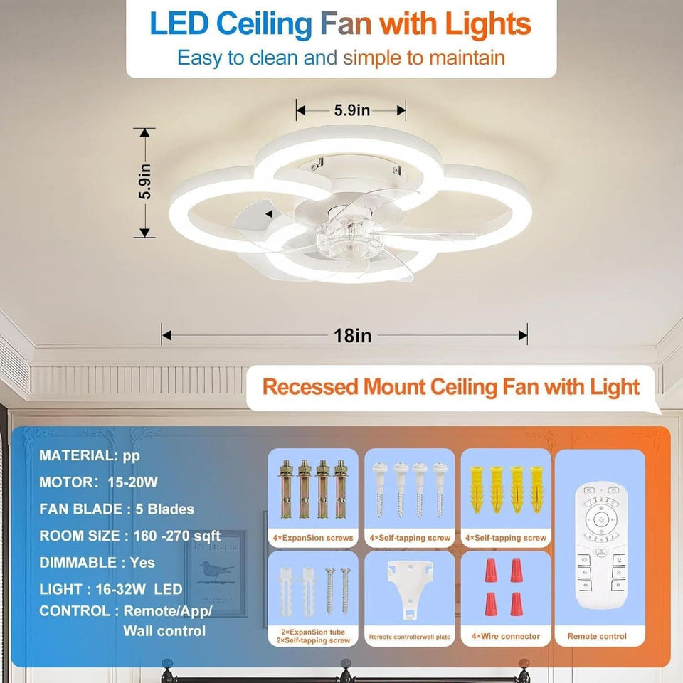 Low Profile Ceiling Fan With Lights And Remote Control