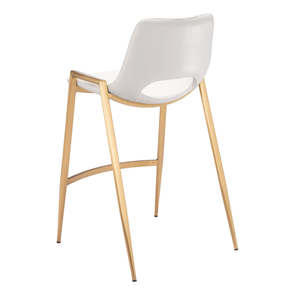 Desi Counter Stool (Set of 2) White & Gold