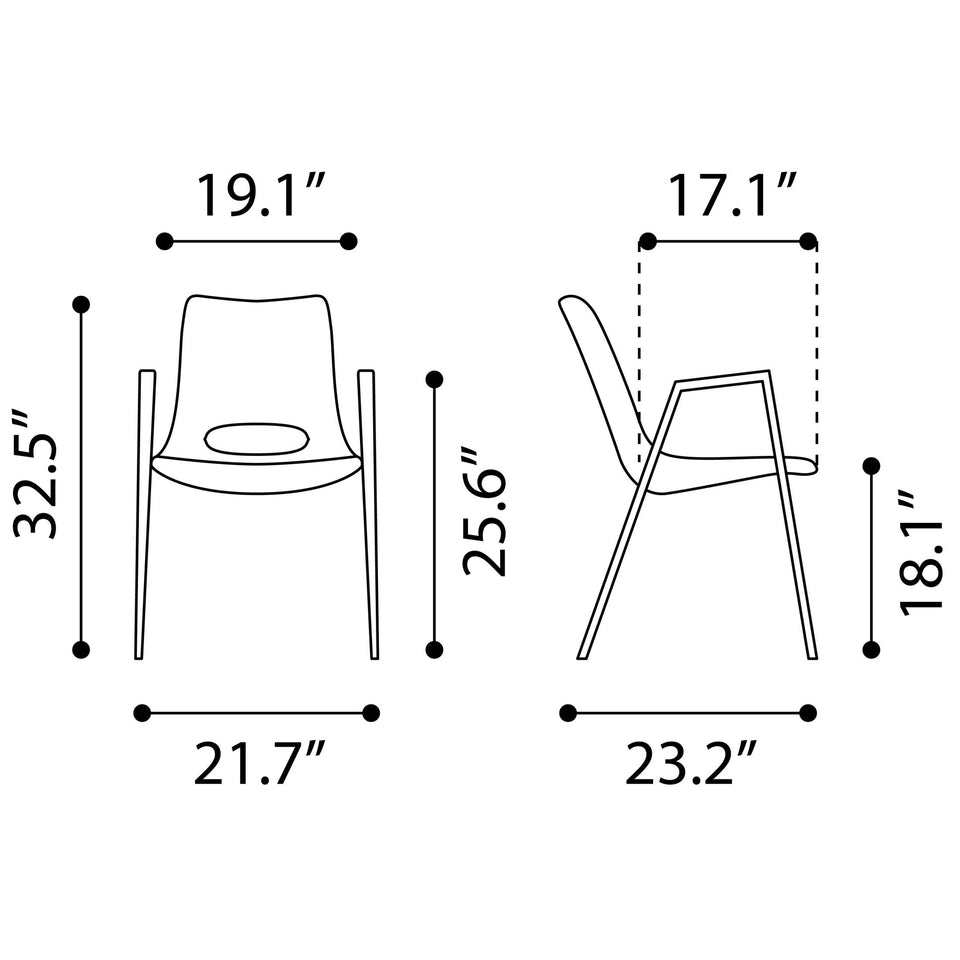 Desi Dining Chair (Set of 2) Brown & Walnut