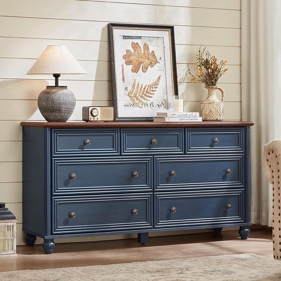 FiftyFourInch Industrial Rustic Oakwood Dresser With Drawers