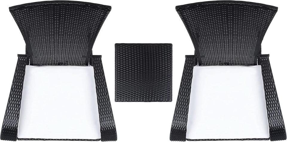 Outdoor Edna Black White Cushion 3 Piece Patio Lounge Set