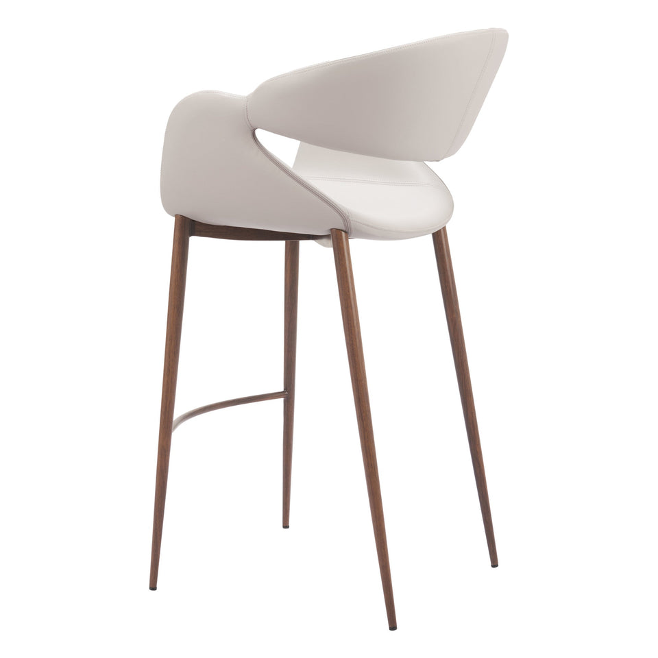 Limay Barstool Beige & Walnut