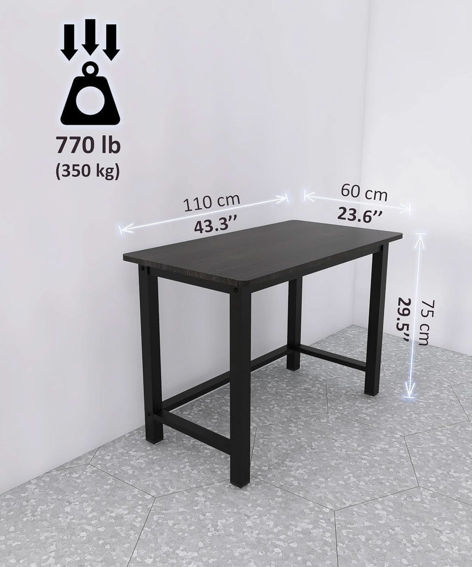 43 Inch Home Office Desk With Heavy Duty Steel Frame