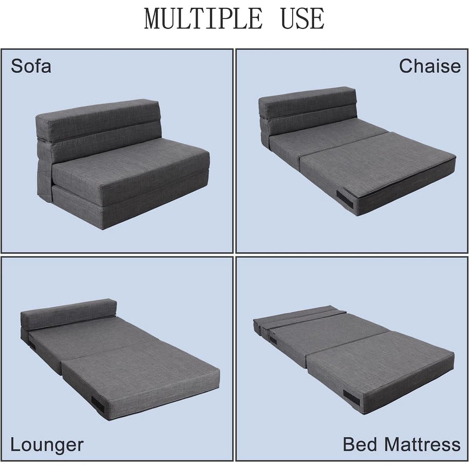 Memory Foam Sleeper Chair With Washable Cover Dark Gray