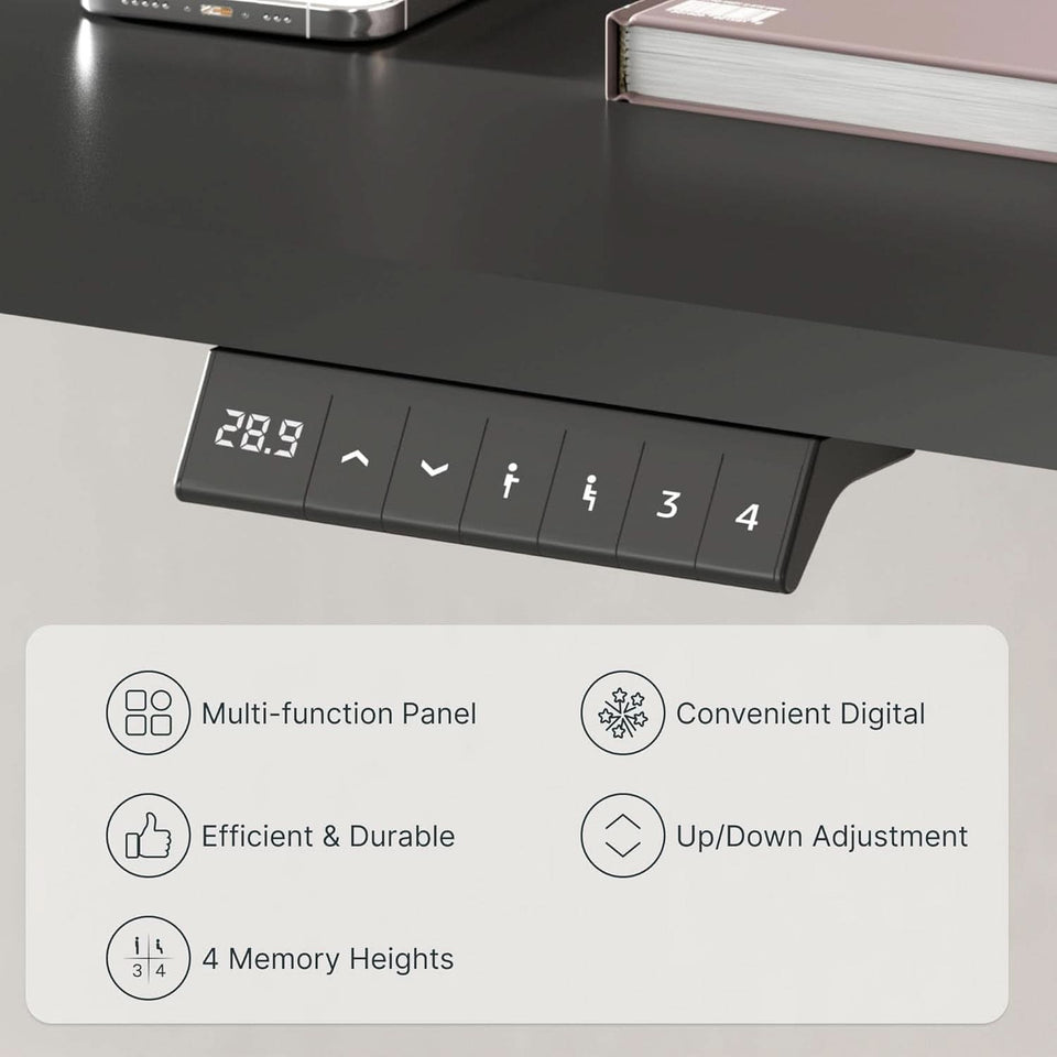 Electric Height Adjustable Standing Desk 48 X 24 Black