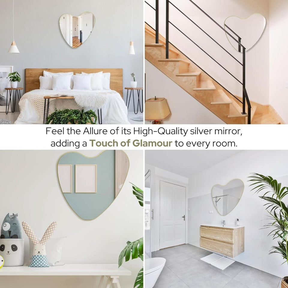 26 Inch Irregular Heart Wall Mirror For Home Decor