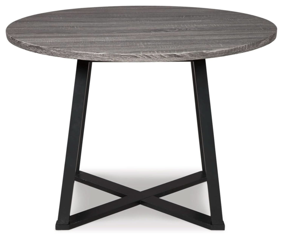 Centiar Mid Century Round Dining Table Gray Metal Legs
