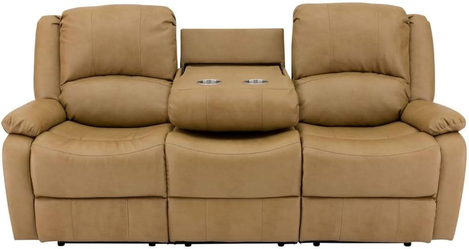 80 Inch RV Triple Recliner Sofa With Wall Hugger Console