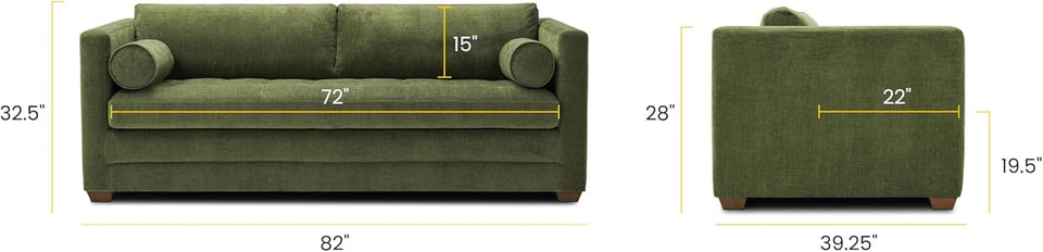 EightyTwoInches Pull Out Sofa Bed With Hidden Mattress