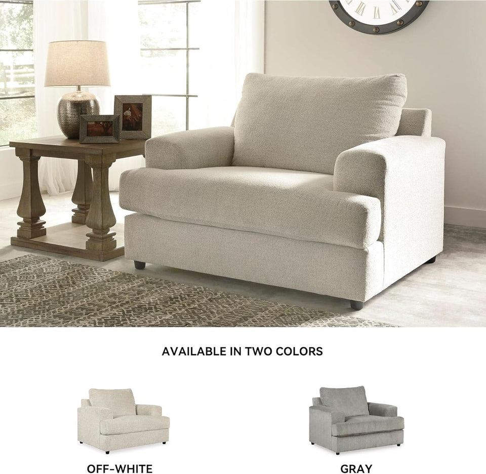 Soletren Contemporary Off White Chenille Upholstered Chair