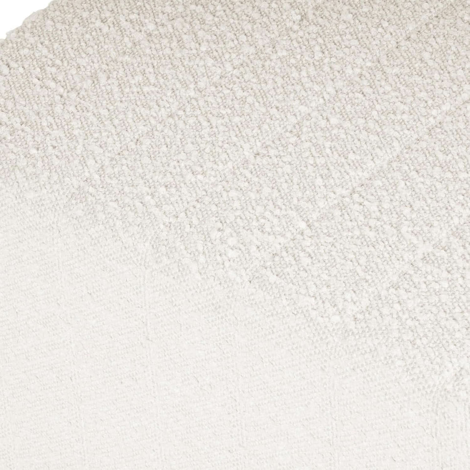 Cream Soft Boucle Upholstered Ottoman Footrest 18 Inches
