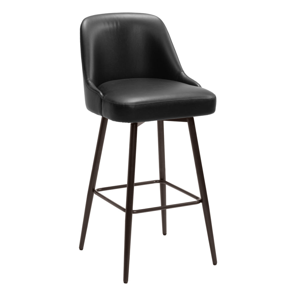 Keppel Swivel Barstool Black & Bronze