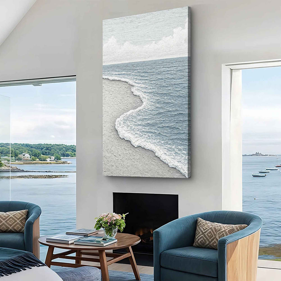 White Waves Abstract Wall Art