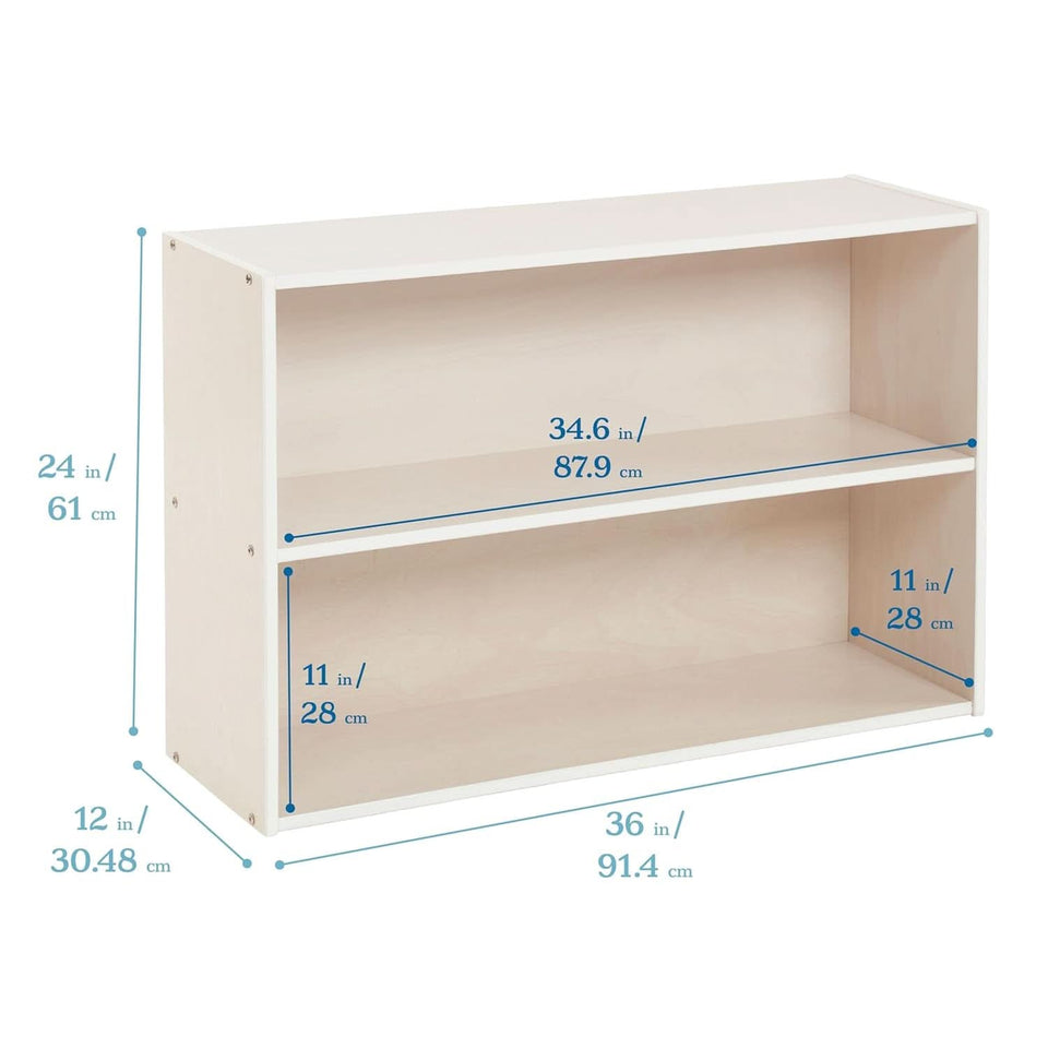 Streamline 2 Shelf Storage Cabinet 24 Inch White Wash Kids Bookshelf