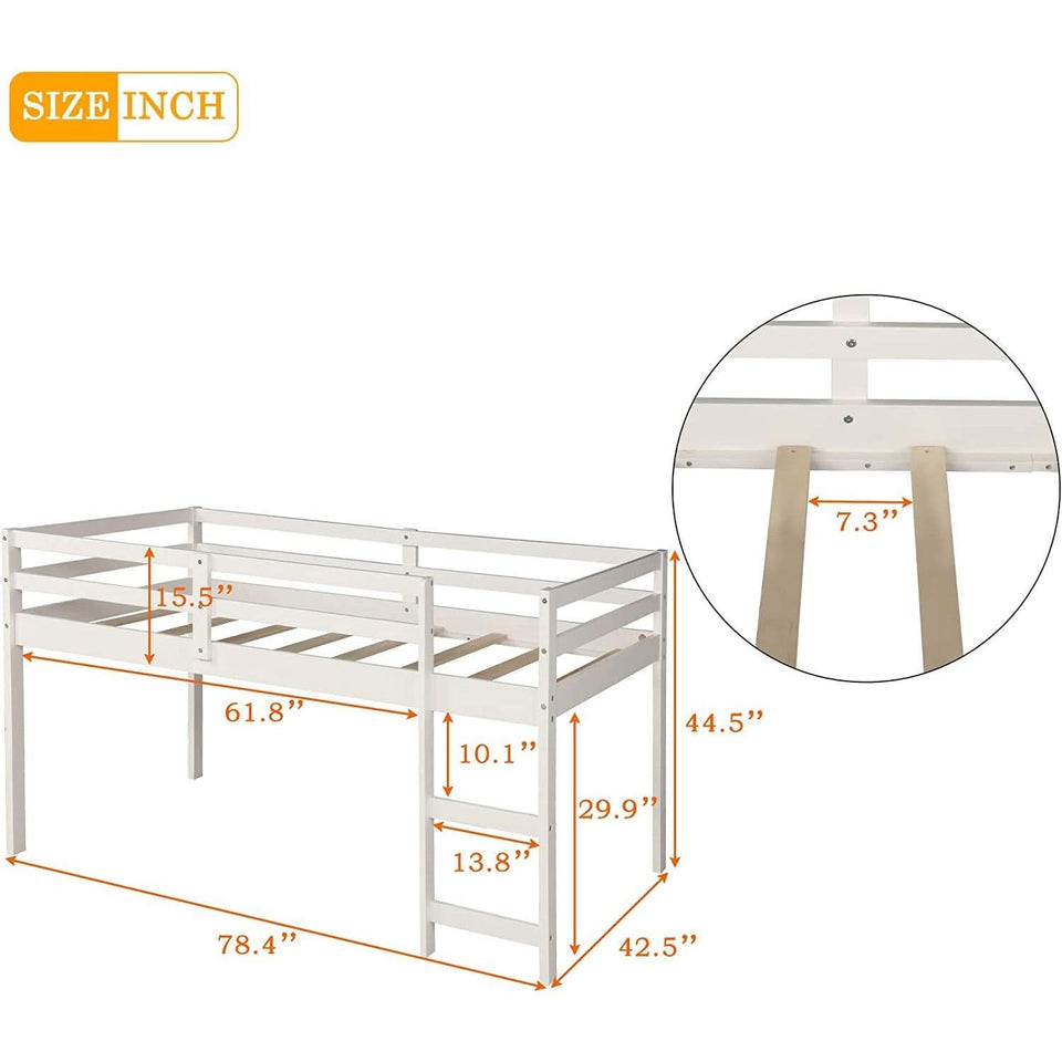 Twin Loft Bed With Rolling Desk And Storage For Small Rooms