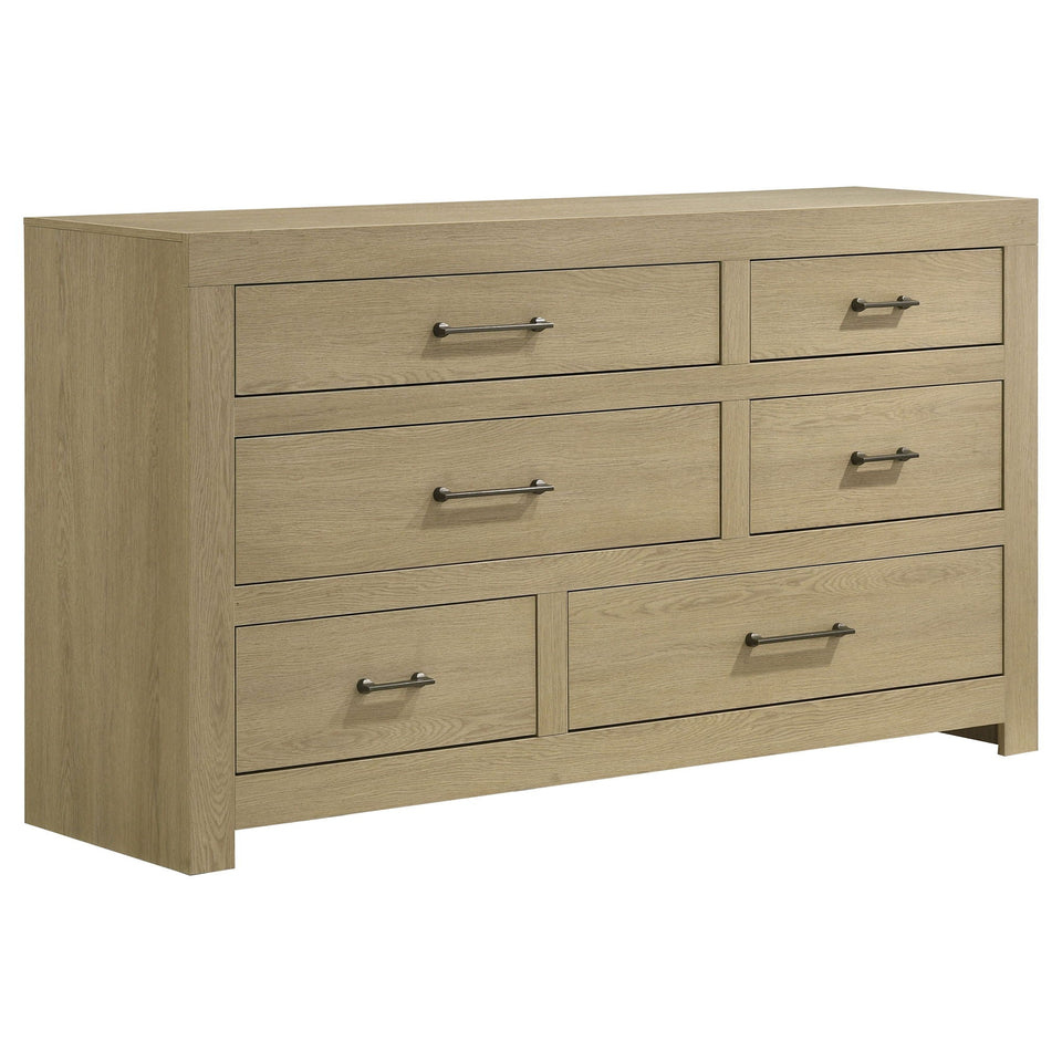 Hendricks 6-drawer Bedroom Dresser Storage Cabinet Light Oak