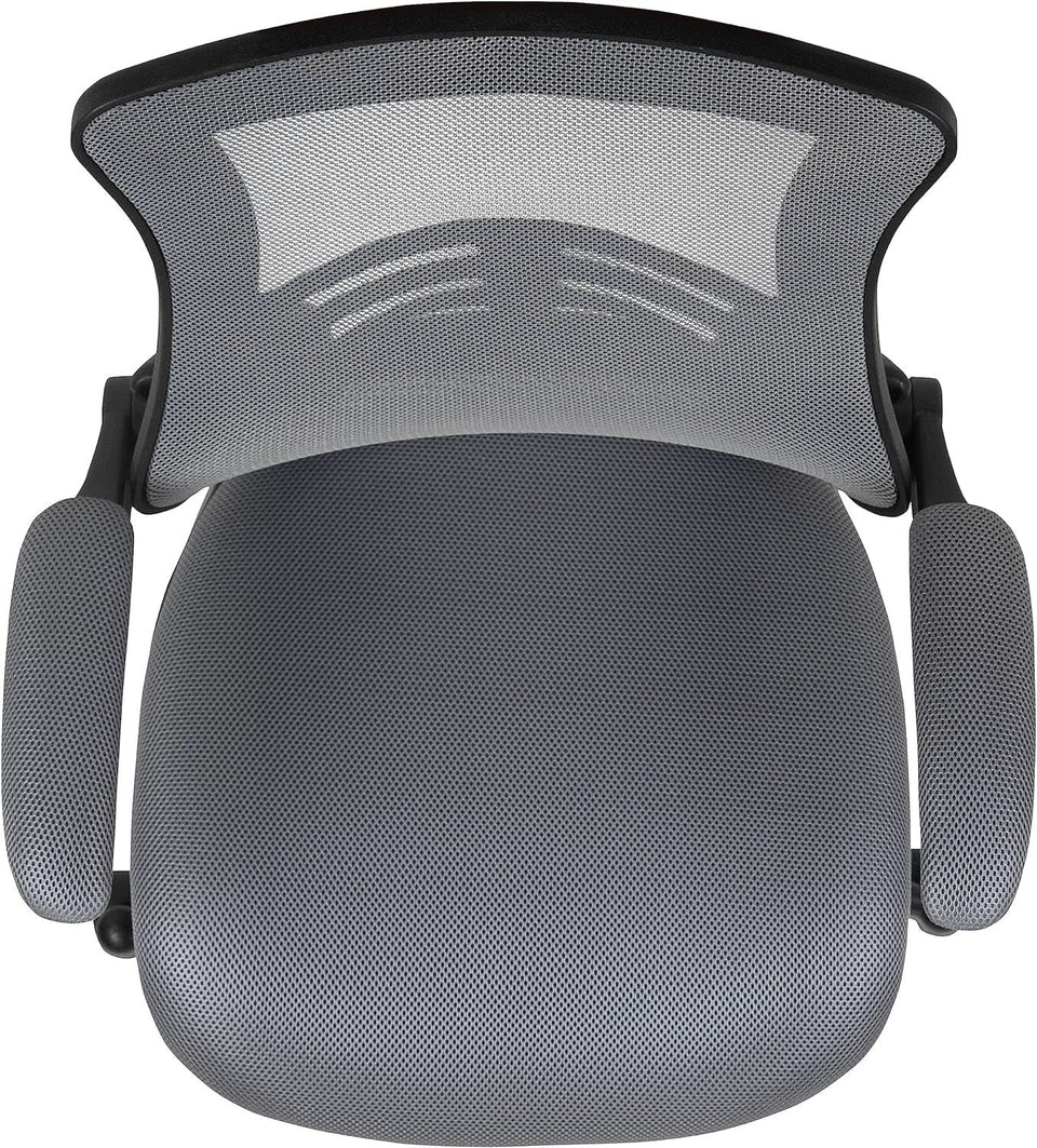 Kelista Mid Back Swivel Office Chair With Height Adjustable Dark Gray Mesh