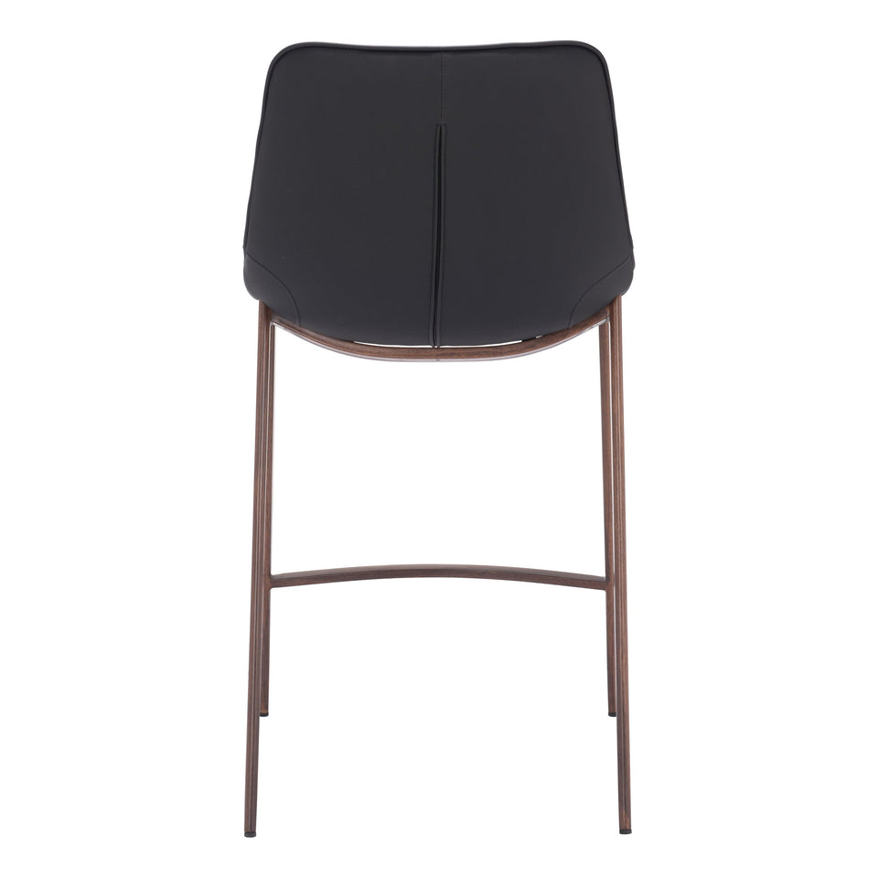 Magnus Counter Stool (Set of 2) Black & Walnut