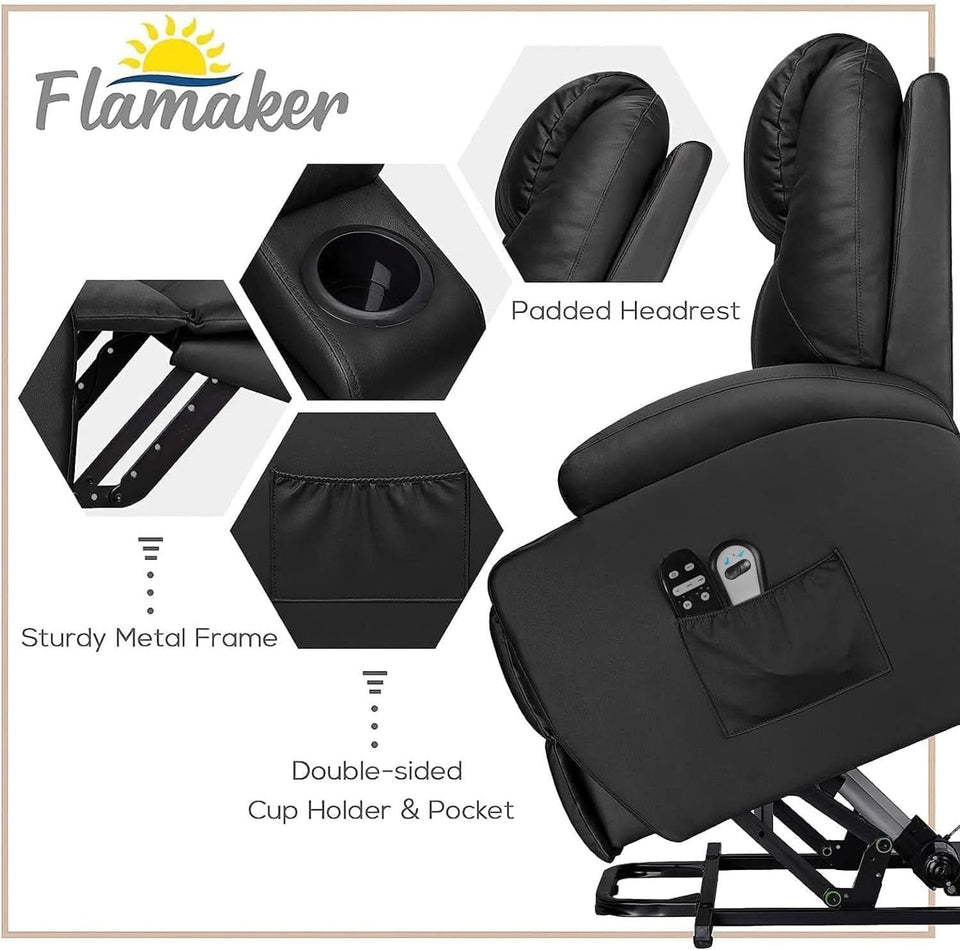 Power Lift Recliner Chair Leather With Massage For Elderly