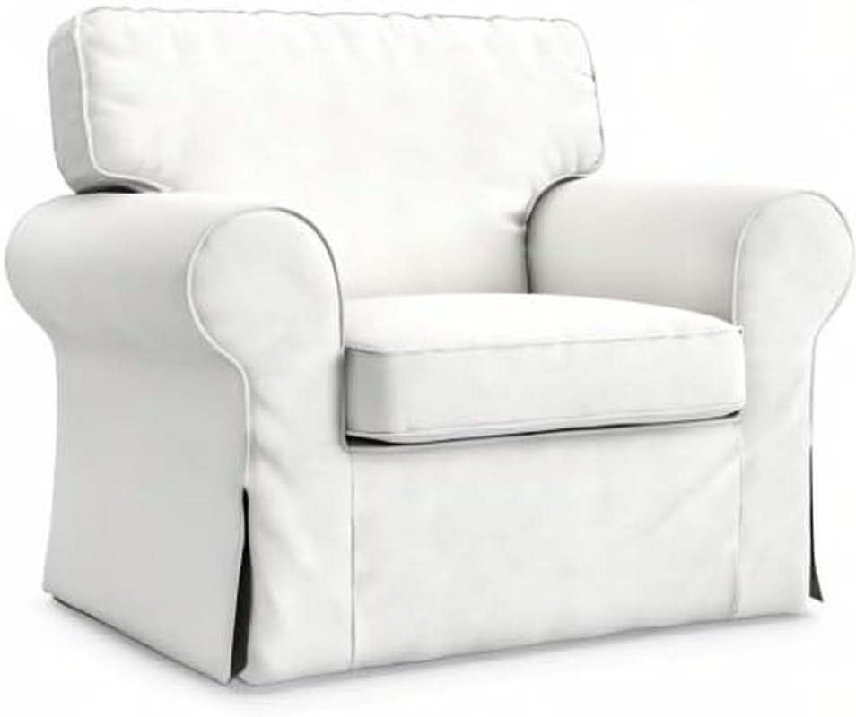 Ektorp Armchair Slipcover Cotton White Replacement Cover