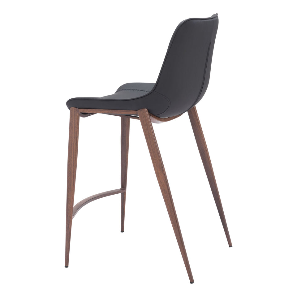 Magnus Counter Stool (Set of 2) Black & Walnut