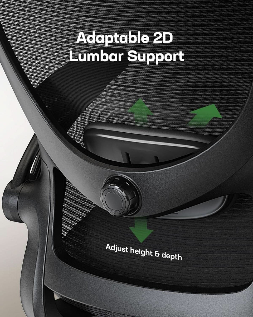 Mesh Office Chair With Adjustable Armrests And Lumbar