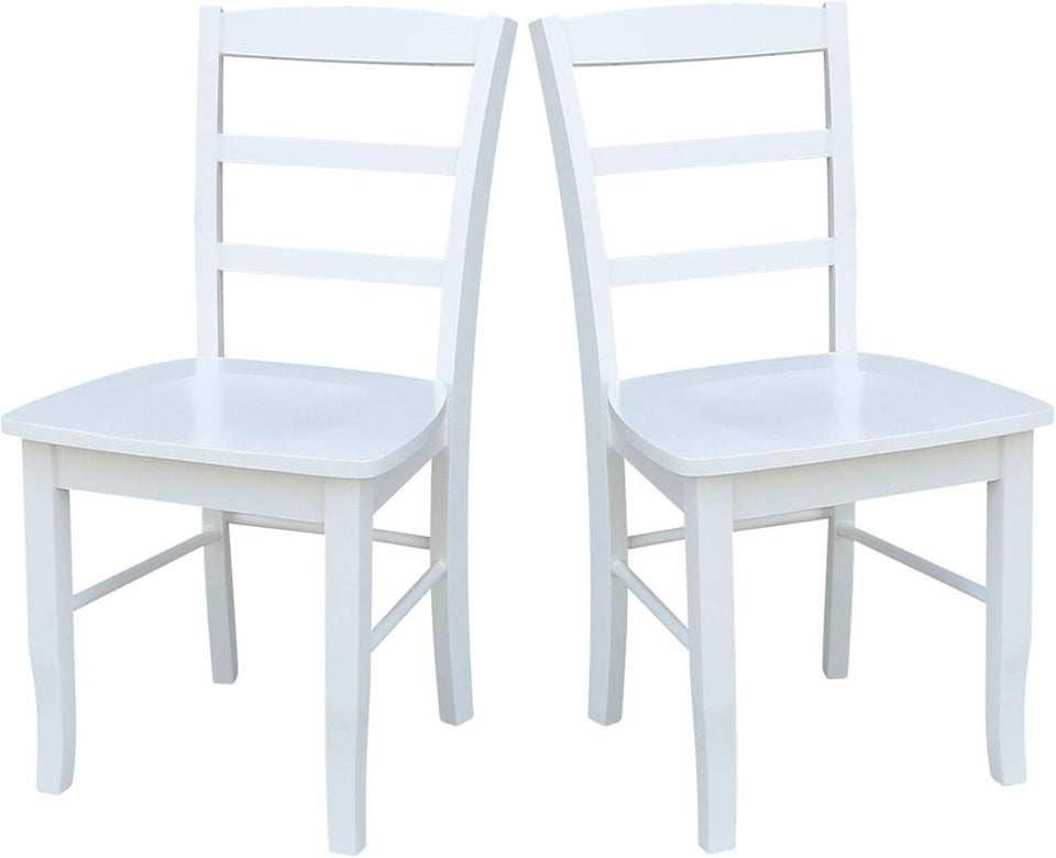 Madrid Ladderback Dining Chairs Set Of Two White Finish