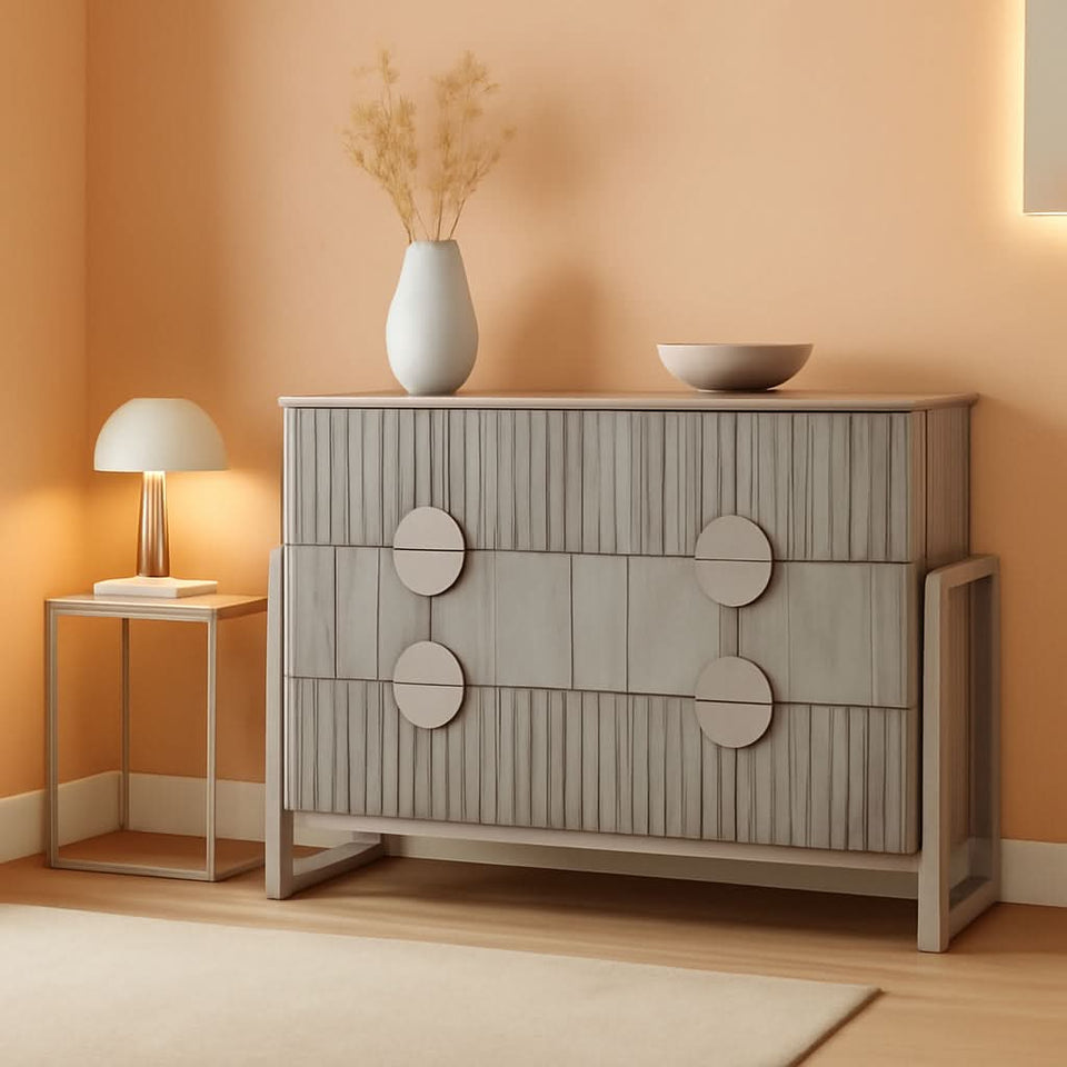 Slate Gray Dresser Semicylinder Drawer Fronts FiftyInches