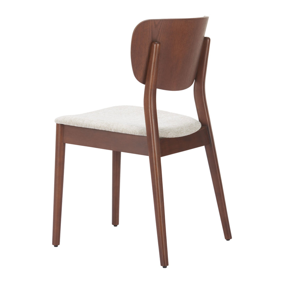 Kellua Dining Chair (Set of 2) Beige & Walnut