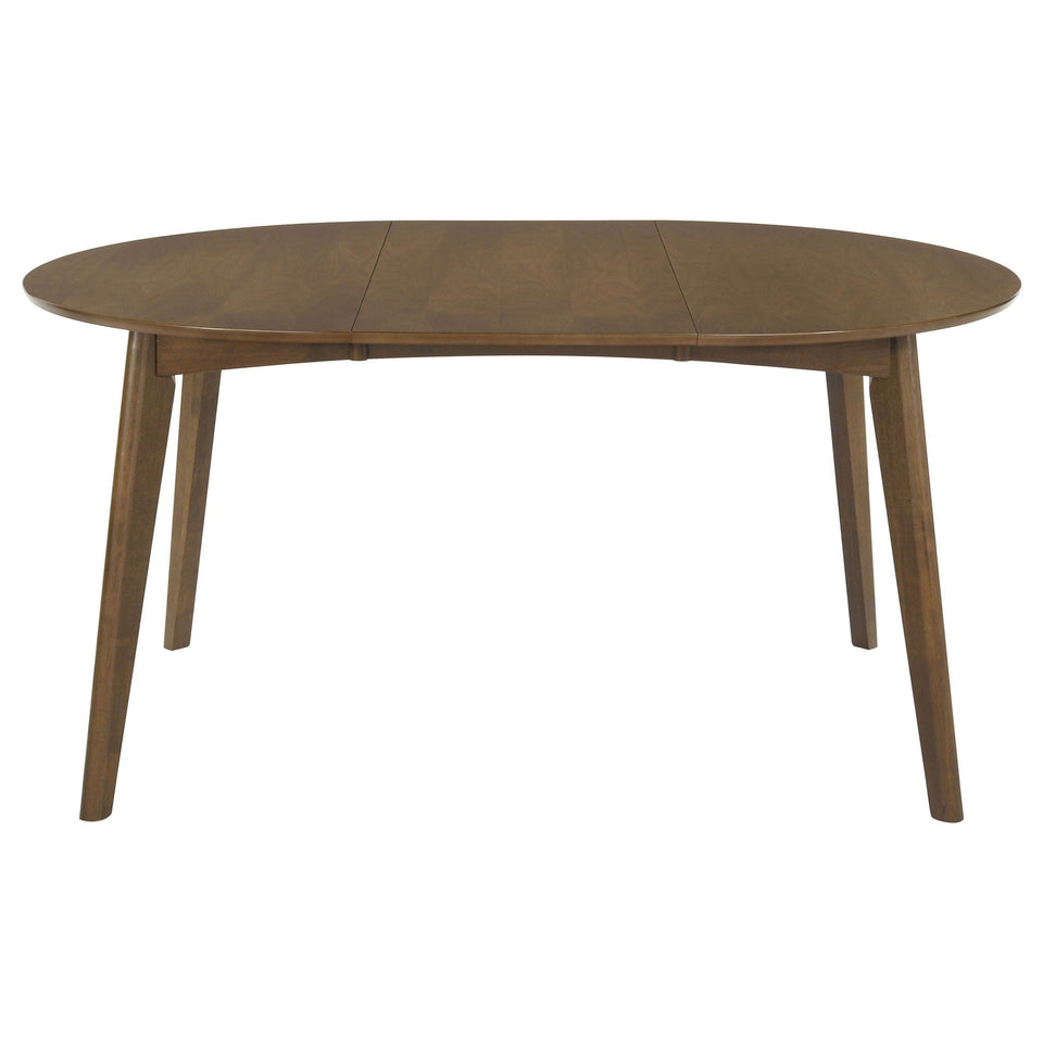 Jedda Oval 60-inch Extension Leaf Dining Table Dark Walnut