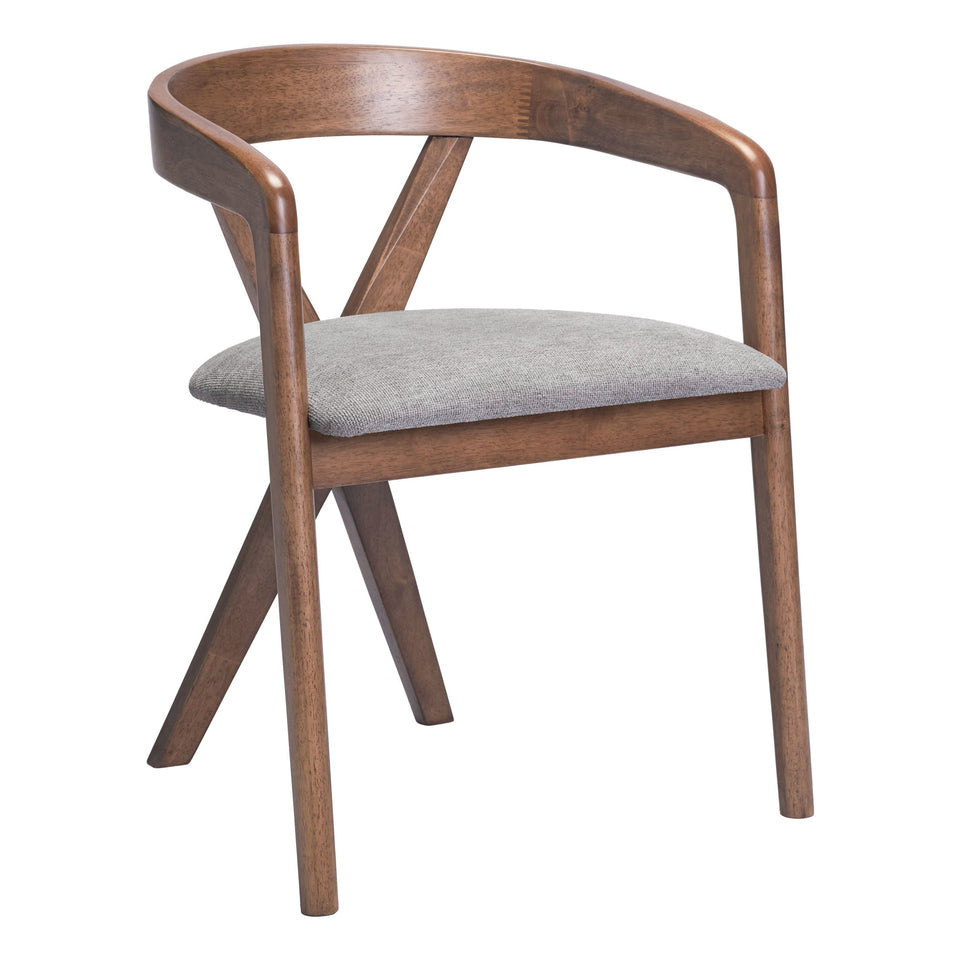 Cairo Dining Chair Dove Gray & Walnut