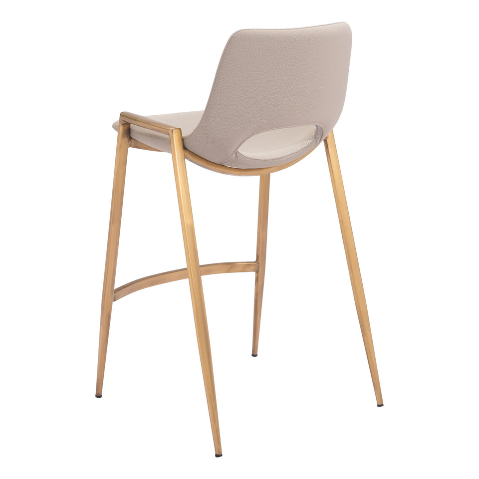 Desi Counter Stool (Set of 2) Beige & Gold
