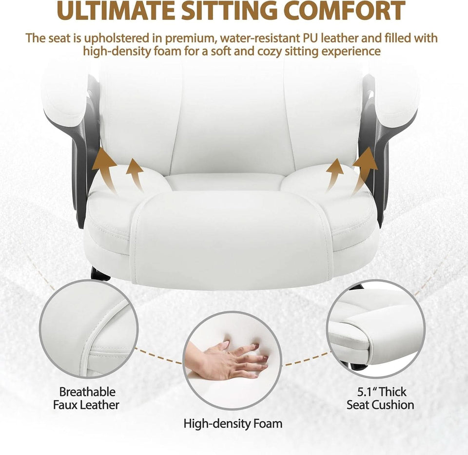 High Back Executive Chair White Ergonomic Office Chair