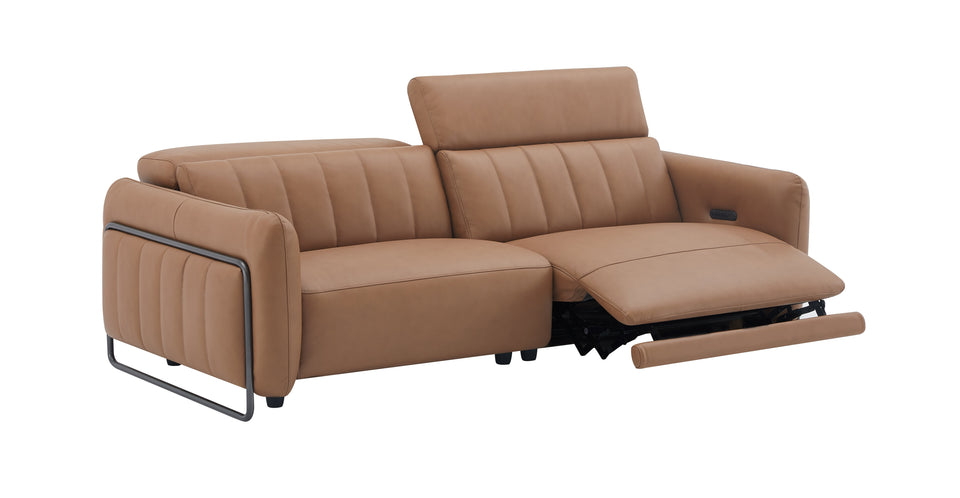President Leather Sofa Set in Cognag