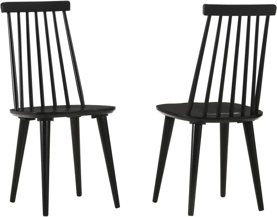 Antique Walnut Hardwood Spindle Back Dining Chairs