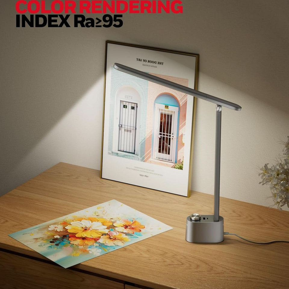 LED Desk Lamp H01 Pro Sunturalux 3 Color Modes Grey