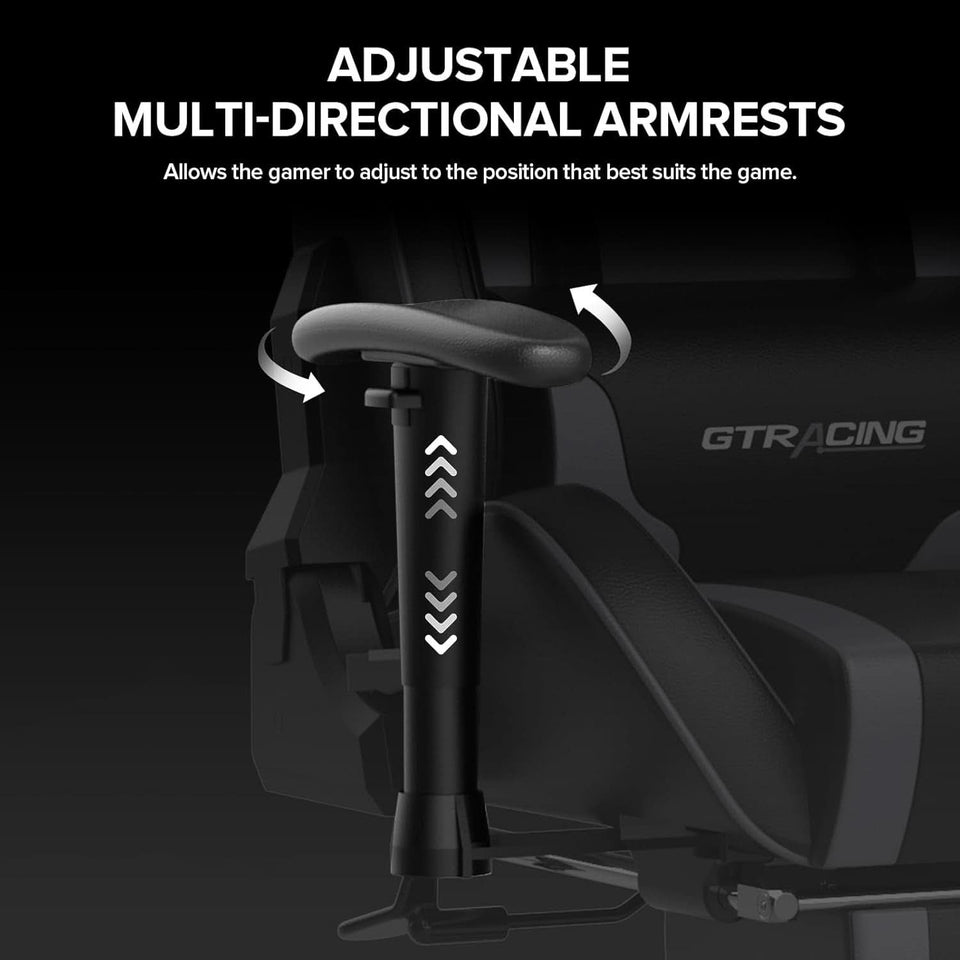 Gray Bluetooth Gaming Chair With Footrest For Home Office