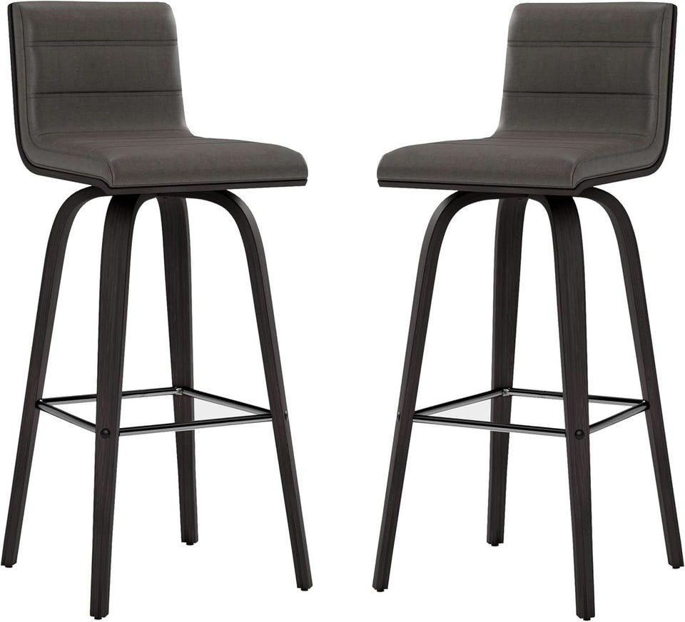 Vienna 30 Inch Bar Height Bar Stool Grey And Black