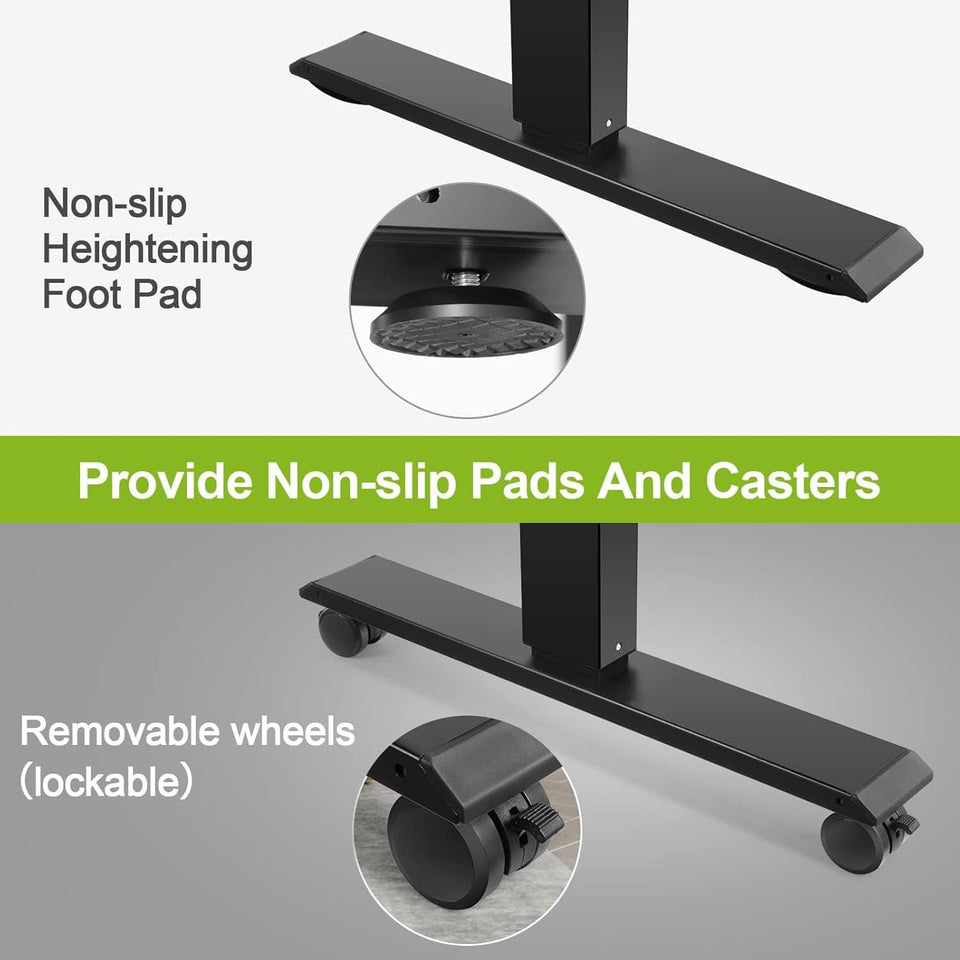 Electric Standing Desk 55 x 24 In With Charging Station