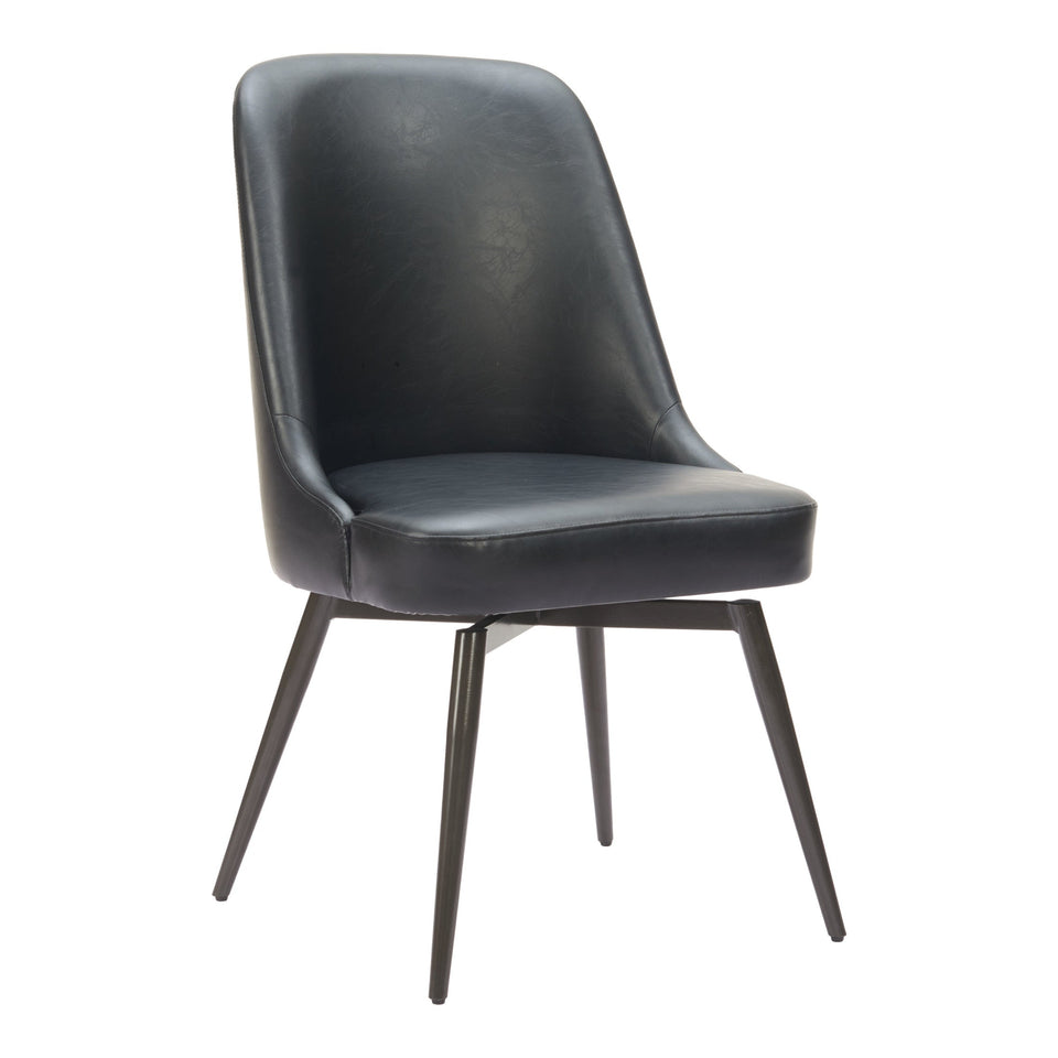 Keppel Swivel Dining Chair (Set of 2) Black